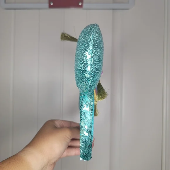 Disney Parks Aladdin Magic Carpet Themed Sequin Teal Minnie Mouse Ears Headband - Picture 7 of 14